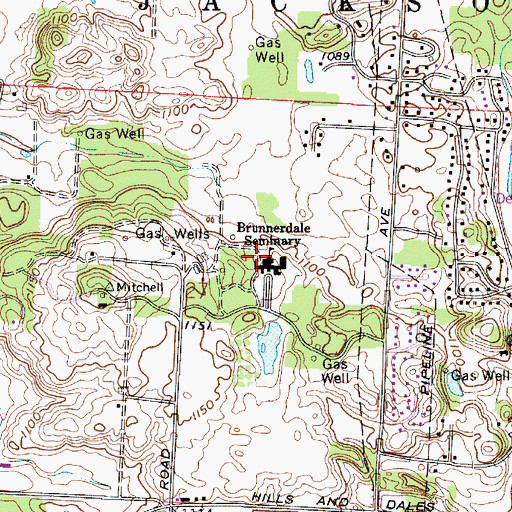 Topographic Map of Brunnerdale Seminary, OH