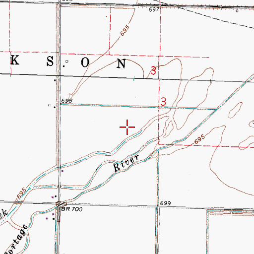 Topographic Map of Brush Creek, OH