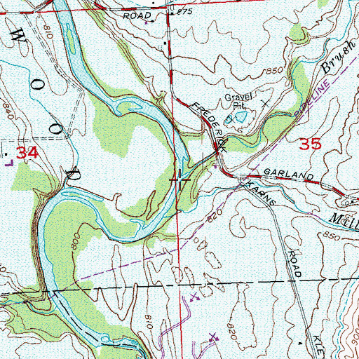 Topographic Map of Brush Creek, OH