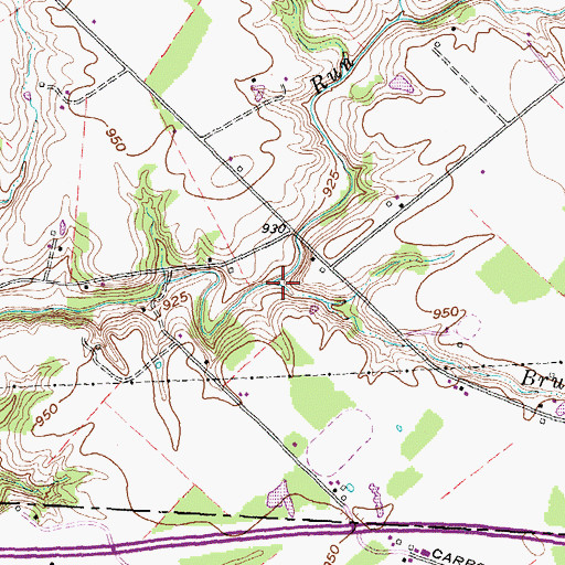 Topographic Map of Brush Run, OH