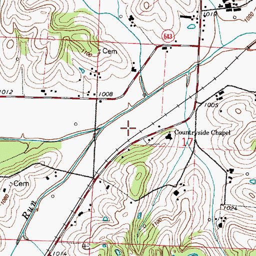 Topographic Map of Brush Run, OH