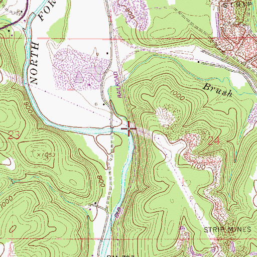 Topographic Map of Brush Run, OH