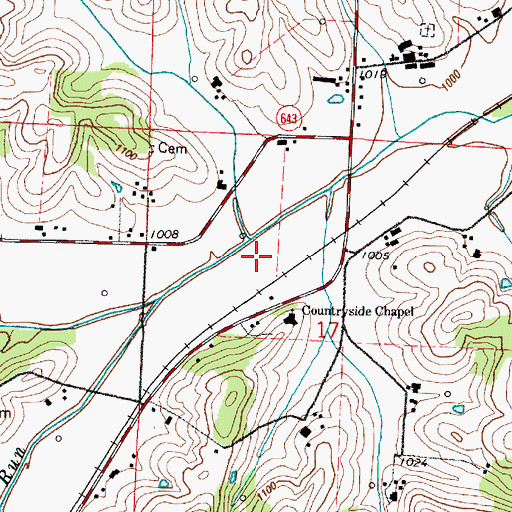 Topographic Map of Brush Run School, OH