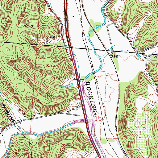 Topographic Map of Brushy Fork, OH