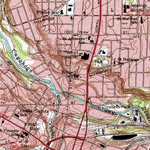 Topographic Map of Bryan School, OH