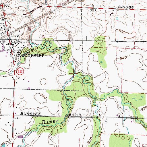 Topographic Map of Buck Creek, OH