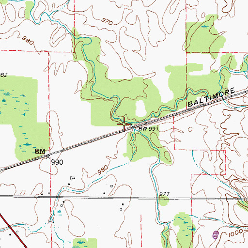 Topographic Map of Buck Creek, OH