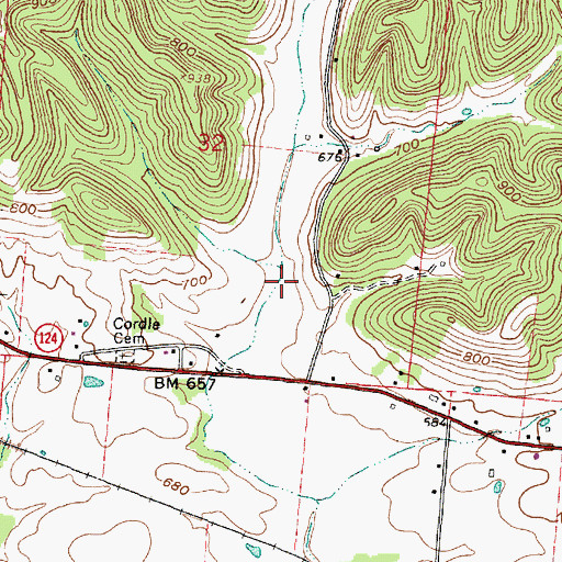 Topographic Map of Buck Hollow, OH