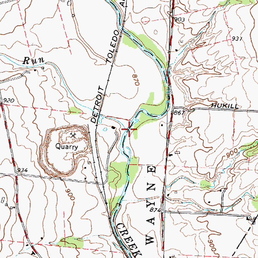 Topographic Map of Buck Run, OH