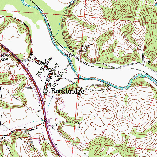 Topographic Map of Buck Run, OH