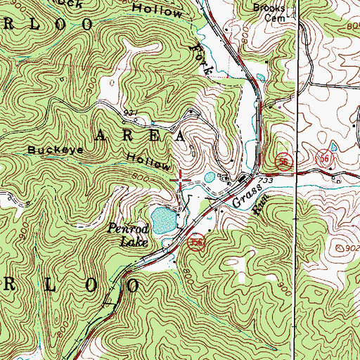 Topographic Map of Buckeye Hollow, OH