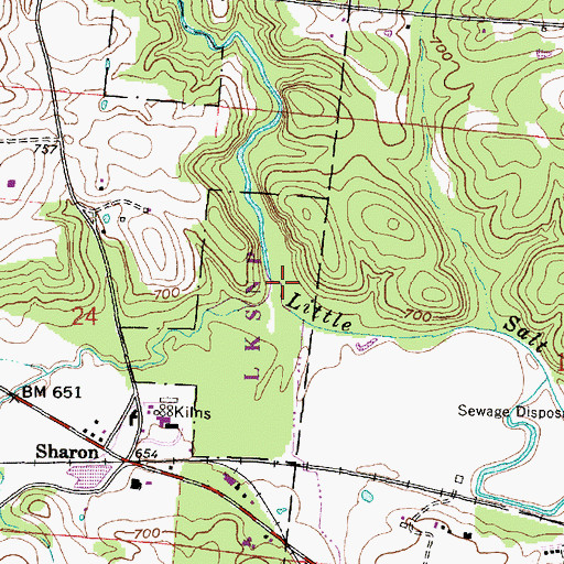 Topographic Map of Buckeye Creek, OH