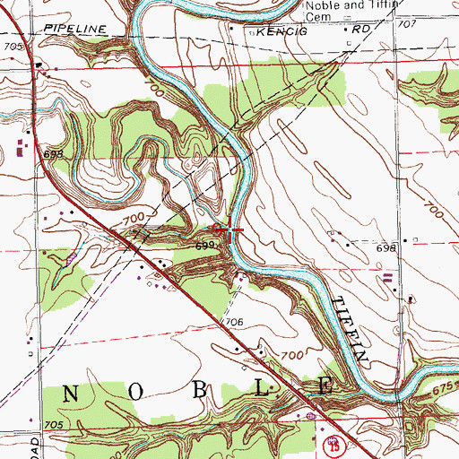 Topographic Map of Buckskin Creek, OH