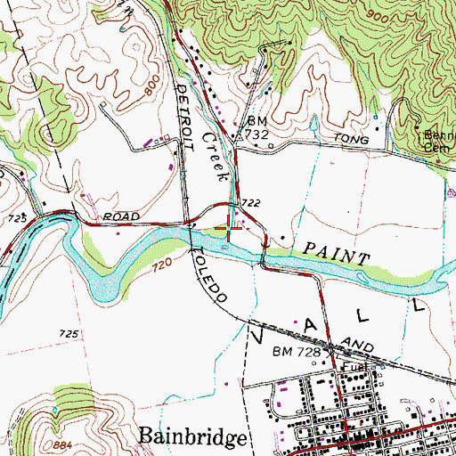 Topographic Map of Buckskin Creek, OH