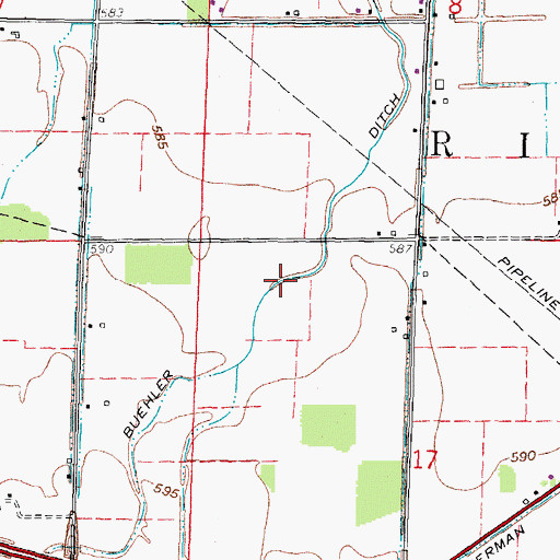 Topographic Map of Buehler Ditch, OH