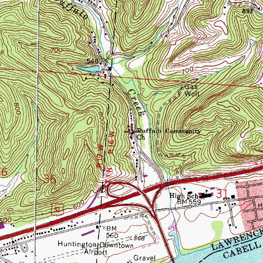 Topographic Map of Buffalo Community Church, OH