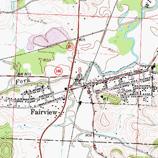 Topographic Map of Buffalo Fork, OH