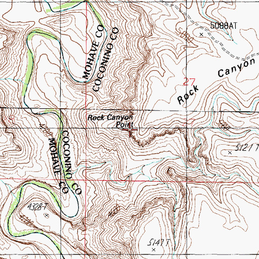 Topographic Map of Rock Canyon Point, AZ