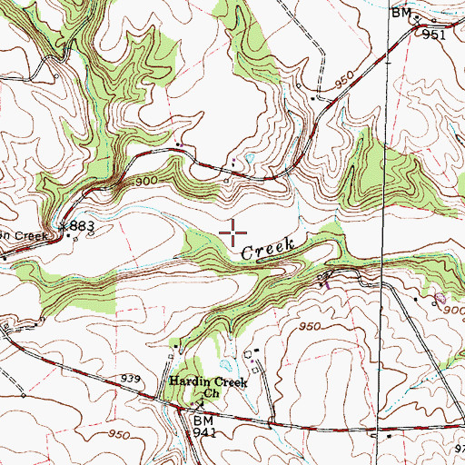 Topographic Map of Bull Creek, OH