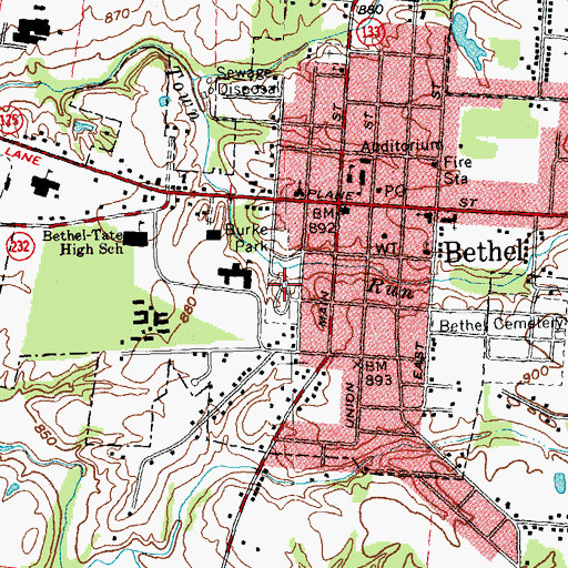 Topographic Map of Burke Park, OH
