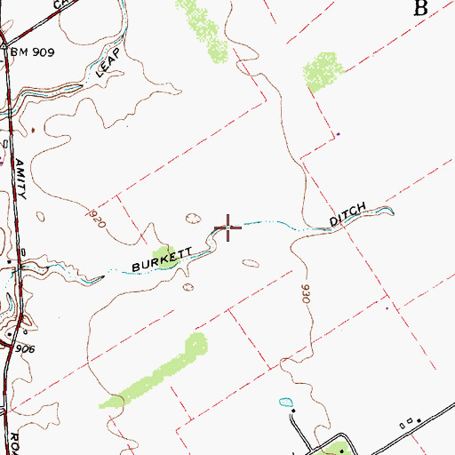Topographic Map of Burkett Ditch, OH