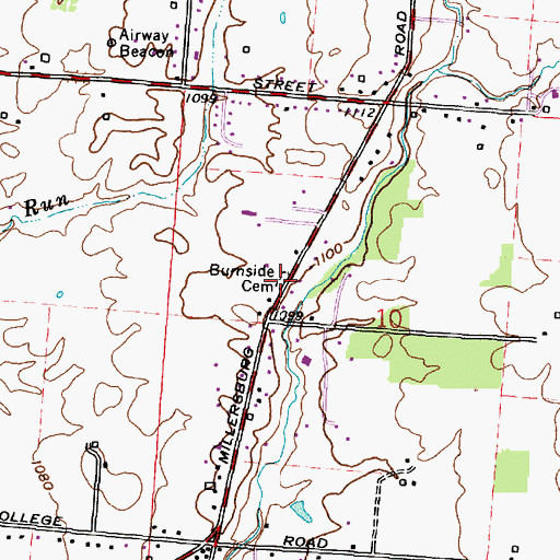 Topographic Map of Burnside Cemetery, OH