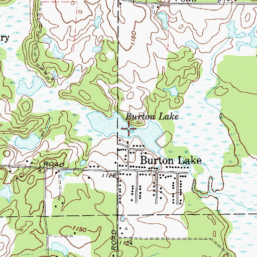 Topographic Map of Burton Lake, OH