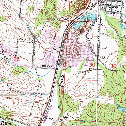 Topographic Map of Bush Creek, OH