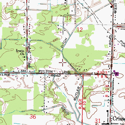 Topographic Map of Butler Ditch, OH