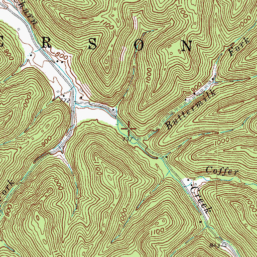 Topographic Map of Buttermilk Fork Churn Creek, OH