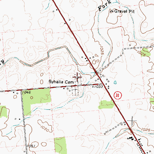 Topographic Map of Byhalia Cemetery, OH
