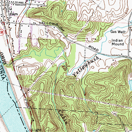 Topographic Map of Cabin Creek, OH
