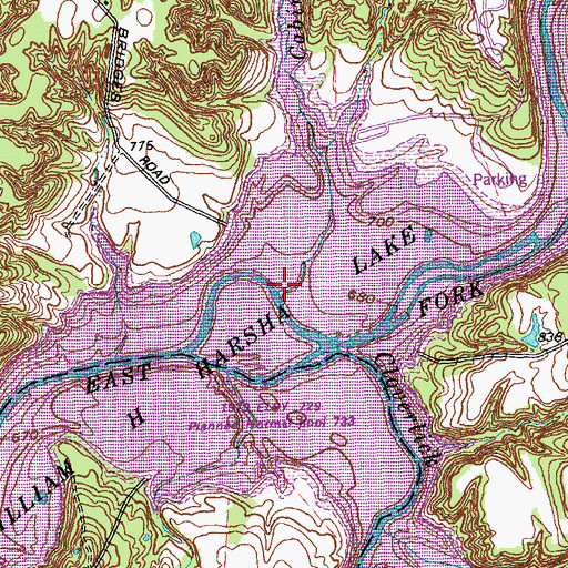 Topographic Map of Cabin Run, OH