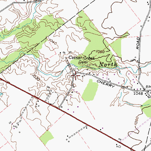Topographic Map of Caesar Creek Cemetery, OH