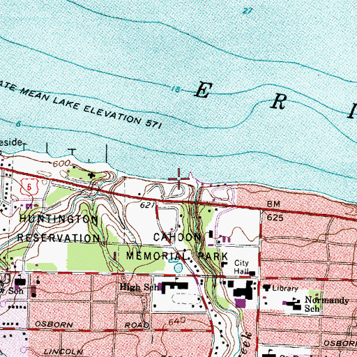Topographic Map of Cahoon Creek, OH