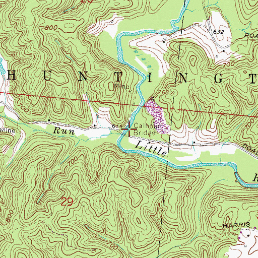 Topographic Map of Calhoun Bridge, OH