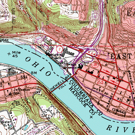 Topographic Map of California Hollow, OH