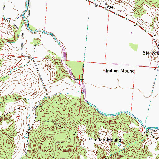 Topographic Map of California Branch, OH