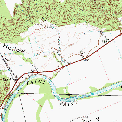 Topographic Map of California Hollow, OH