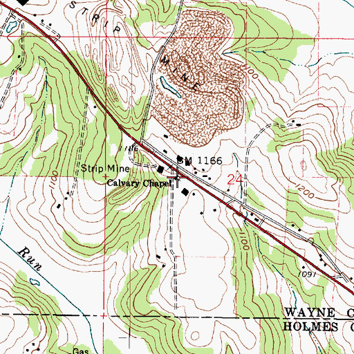 Topographic Map of Calvary Chapel, OH