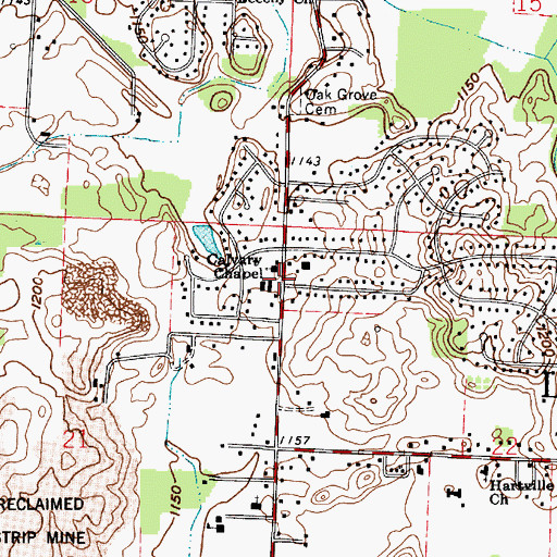 Topographic Map of Calvary Chapel, OH