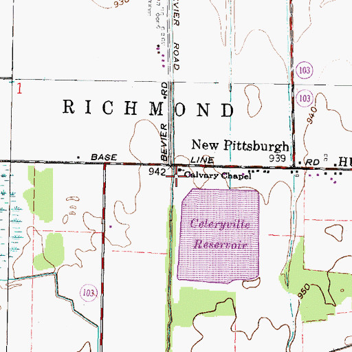 Topographic Map of Calvary Chapel, OH