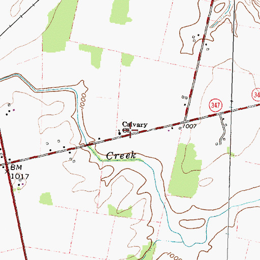 Topographic Map of Calvary Church, OH