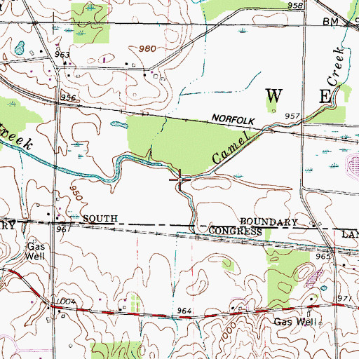Topographic Map of Camel Creek, OH