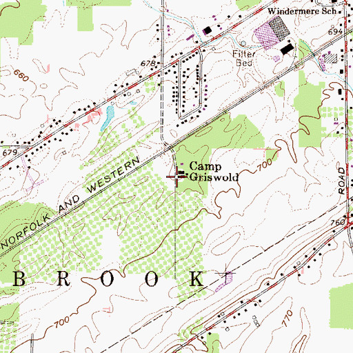 Topographic Map of Camp Griswold, OH