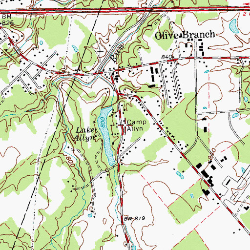 Topographic Map of Camp Allyn, OH