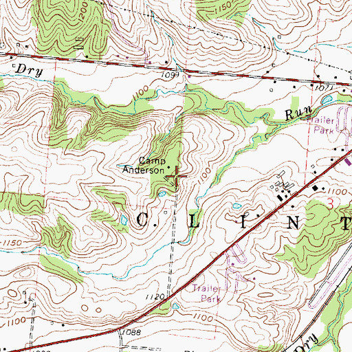 Topographic Map of Camp Anderson, OH