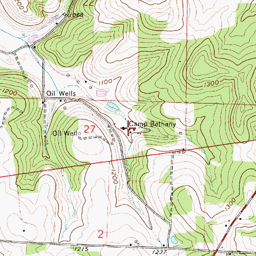 Topographic Map of Camp Bethany, OH