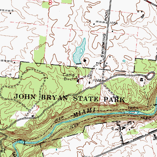 Topographic Map of Camp Birch, OH