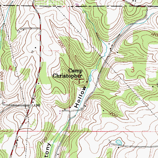 Topographic Map of Camp Christopher, OH